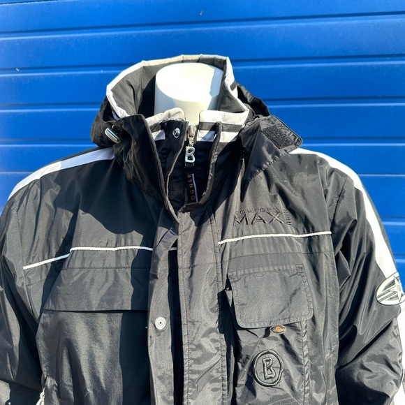 Bogner Mens Ski Snowboard Jacket Black w/white stripes Size XL 44 to 48 - Picture 4 of 12